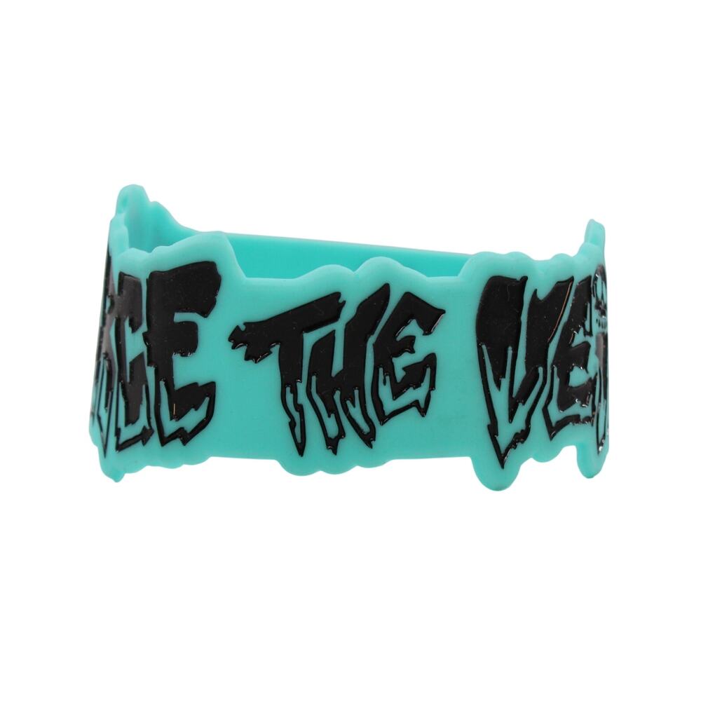 Pierce the Veil Teal & Black Die Cut Silicone Wristband Bracelet B2201